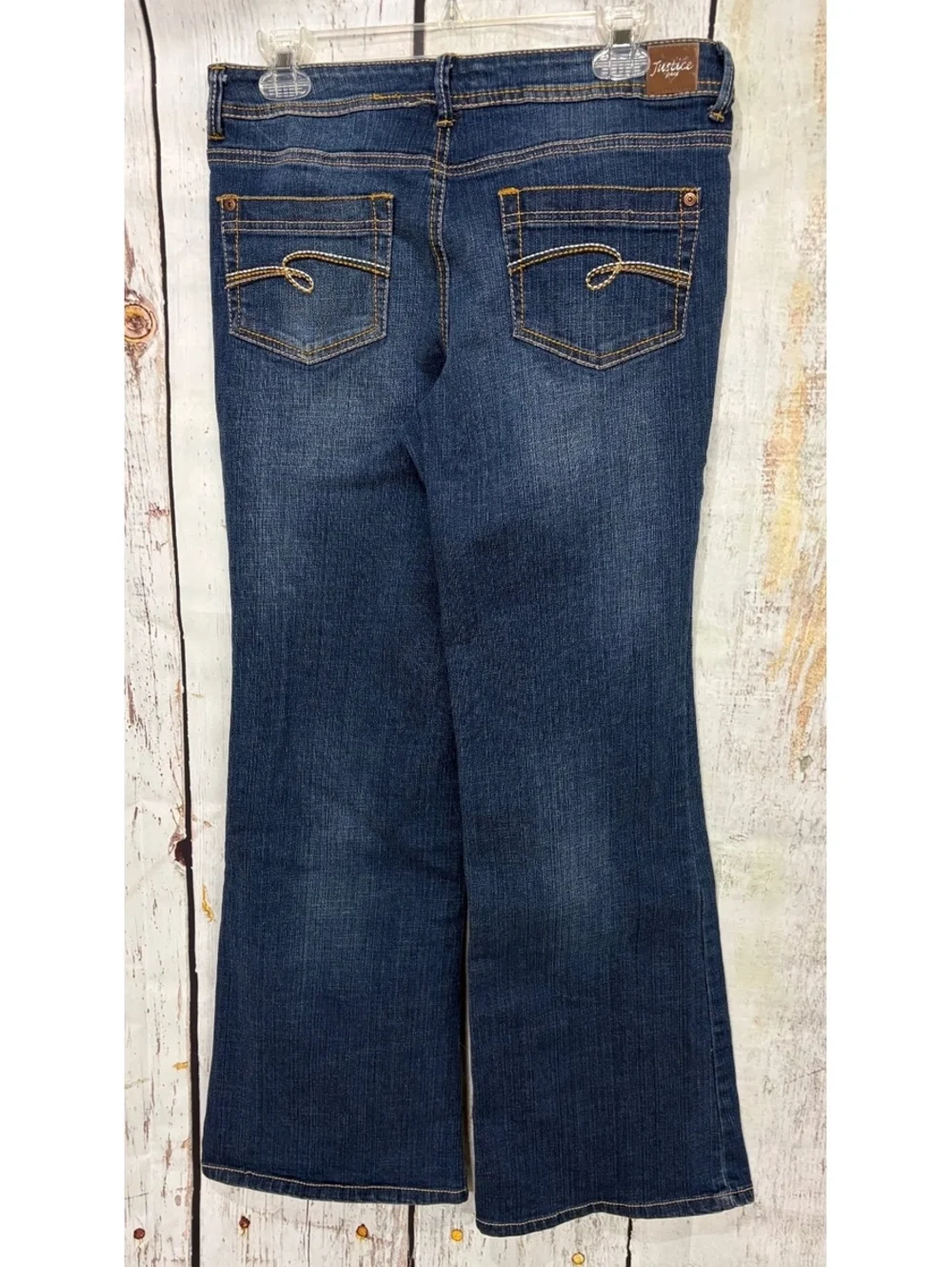 Justice Jeans Girls' Size 16 1/2 Simply Low Blue Denim Bootcut Jeans